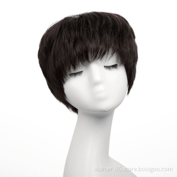 Aisi Hair With Bangs Cuticle Aligned 10A Grade Short For Black Women Indian Bob 100% Human Hair Wig
